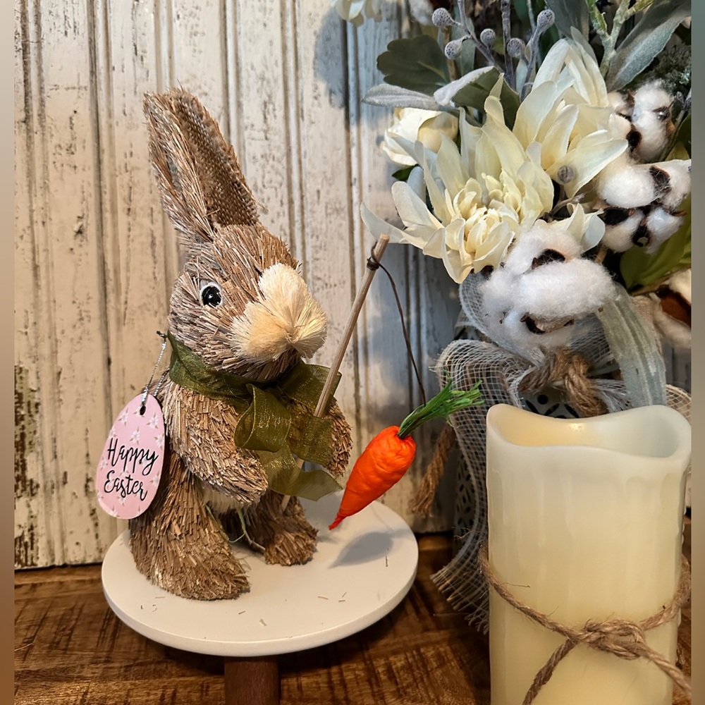 Straw Easter Bunny - 9” H and Super Cute